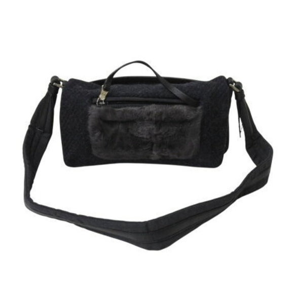 Prada Shoulder Bag Antrachie Shetland wool fur - Picture 1 of 9